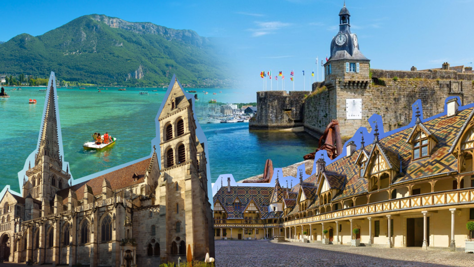 imagem ilustrativa com montade dos principais pontos turísticos da França - voosolo viagens